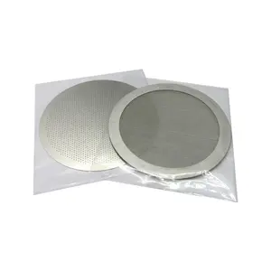 Sus316 piastra filtrante per caffè riutilizzabile di ricambio per filtro a maglia con spessore di 100um 1.7mm dimensioni personalizzate