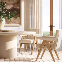 Ensemble de table et de chaises de salle à manger au design moderne, 7 pièces, construction durable en bois et tissu, meubles de salle à manger écologiques