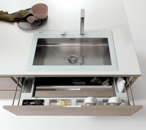 Tủ bếp hiện đại với tủ sơn mài bao gồm vòi & phụ kiện cho đồ nội thất gia đình - Product Image 4