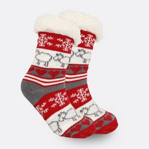 Chaussettes de Noël en mélange de laine thermique pour-15 ° C Winter Cabin Trips Funny Ugly Christmas Socks for Secret Santa Party Exchanges - Product Image 1
