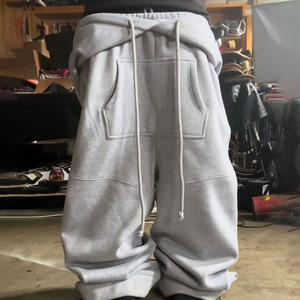 Pantalons en coton surdimensionnés et lourds pour hommes, pantalons de grande taille, décontractés, pantalons baggy épais de grande taille - Product Image 5