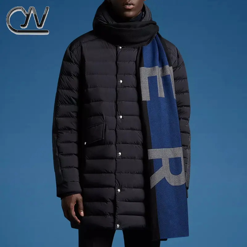 Latest Winter Men Jackets And Coats 2023 Chaquetas Para Hombre Long Navy Blue Design Brand Trench Coat