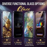 Lot de 2 films de protection d'écran en verre trempé HD 2.5D avec applicateur pour iPhone 15 16 17 18 Pro Max Fold et Samsung
