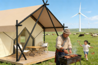 Tente de safari de luxe quatre saisons de la série Neptune |   Hébergement de glamping haut de gamme double couche résistant au vent (80 km/h) (5x7m)