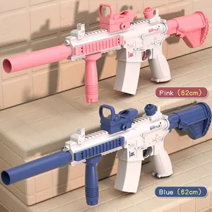Pistola de agua eléctrica M416, pistola pulverizadora de agua totalmente automática de largo alcance, juguetes de verano para niños al aire libre, alta capacidad