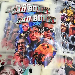 Desenhos de vinil de transferência de calor rappers adesivos de logotipo de letras de transferência de ferro personalizados de fábrica para camisetas