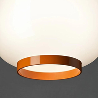 Lámpara Colgante Ovalada de Vidrio y Hierro de Color Brillante, Moderna y Minimalista, de Vidrio Artístico Soplado a Mano, Luz Cálida para Comedor, Villa, Cafetería, Bar, Hogar