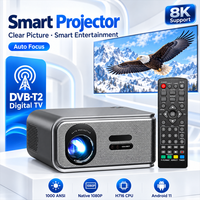 Smart-Projektor 1080P HD mit 8K-Videodekodierung, Android 11, WLAN, Autofokus, Auto-Keystone-Korrektur, Präsentationsgeräte