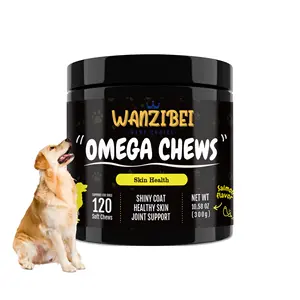 Omega Bites Soft Chews con ácidos grasos Omega3 de Alaska para apoyar la humedad normal de la piel de los perros y el pelaje vitamina minenal omega