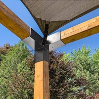 Soportes de pérgola de madera de 6 "X 6", soportes de esquina de ángulo recto de 3 vías,