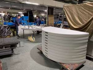 Bán buôn 5ft 10 người tiệc ngoài trời tiệc ăn uống sự kiện đám cưới màu trắng nhựa gấp <span class=keywords><strong>72</strong></span> inch bàn tròn - Product Image 5