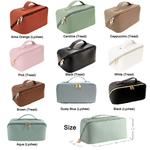 Borsa per il Trucco in Pelle Personalizzata con Ricamo - Grande Capacità, Resistente all'Acqua, Regalo per Damigelle e <span class=keywords><strong>Natale</strong></span>, per Uso in Viaggio - Product Image 4