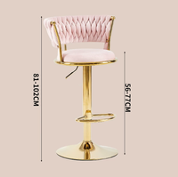 Tabouret de bar pivotant moderne de luxe avec structure en fer durable, chaise de salle à manger vintage haute dorée, siège en velours – En promotion