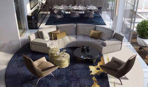 Popular Livingroomsofas <strong>Sofa</strong> Set Designs Living Room Half Moon Circle White <strong>Velvet</strong> Curved <strong>Corner</strong> Sectional <strong>Sofa</strong> - Product Image 5