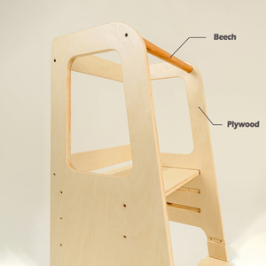 Tour d'apprentissage Montessori en bois pliable et réglable pour tout-petits, aide de <span class=keywords><strong>cuisine</strong></span>, marchepied réglable, vente en gros directe usine - Product Image 3
