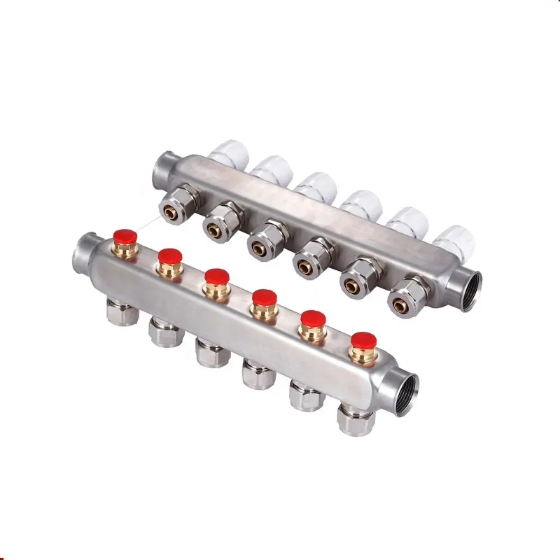 6 Mạch Nước Nóng Sàn Ufh Manifold Thép Không Gỉ Manifold Cho Hệ Thống Sưởi Ấm Dưới Sàn