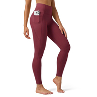 Legging de sport taille haute, effet ventre plat, respirant, extensible dans quatre directions, en spandex, avec poches, logo personnalisé, grandes tailles, OEM/ODM, pantalon de yoga