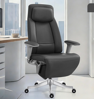 Chaise de bureau en cuir réglable à dossier haut avec fonction de relaxation de luxe, chaise d'ordinateur pour dirigeant