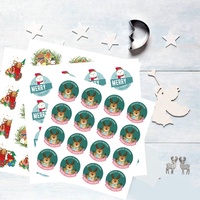 Impression personnalisée vinyle pvc étanche autocollant cadeau de Noël joyeux noël fenêtre autocollants étiquettes