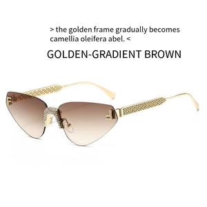 Gafas de Sol Ovaladas Pequeñas Sin Montura de Lujo 2025, Unisex, Anti-Radiación UV400, Estilo Punk, Cristal Brillante, Modelo KC8222, para Uso en Exteriores - Product Image 3