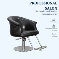 Moderner Klassischer Gesteppter Friseurstuhl mit Hochleistungs-Hydraulikpumpe, Professionelle Salon-Styling-Möbel, 360-Grad-Drehbar für Barbershops