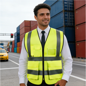 Gilet di Sicurezza Riflettente 2XL per Costruzioni, Gilet Alta Visibilità Bianco Beige <span class=keywords><strong>con</strong></span> Logo per <span class=keywords><strong>Bambini</strong></span> - Product Image 1