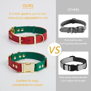 Kerah anjing plastik tahan air berlapis TPU tahan kotoran anti bau kerah hewan peliharaan warna Natal mudah dibersihkan - Product Image 6