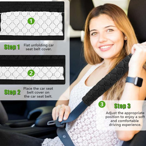 Coussin d'épaule pour ceinture de sécurité JXBSD, rembourrage doux en polyester pour la protection et le confort de la ceinture de sécurité automobile - Product Image 4