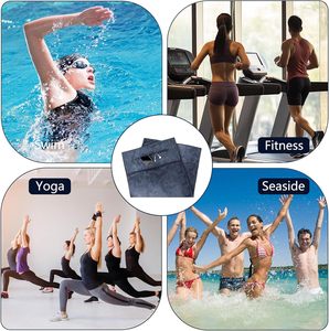 Serviette de sport en microfibre tricotée avec poche zippée, séchage rapide et absorption de l'eau - Product Image 3