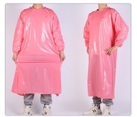Robe de protection imperméable à manches longues, tablier en plastique réutilisable, vêtements de travail pour le nettoyage industriel et la transformation alimentaire
