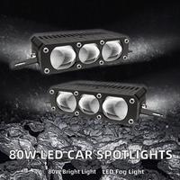 FORTEK Nouveaux Phares de Voiture à LED pour Grille, 80W, Feux Antibrouillard, Feux Auxiliaires Extérieurs pour Véhicules Tout-Terrain et Camions, Blanc TT8L