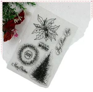 merry christmas theme hign quality DIY hand craft silicone clear stamps