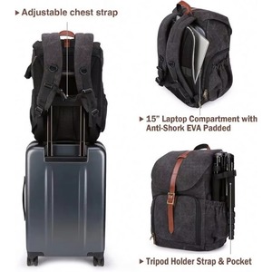 Sac à dos pour appareil photo, échantillon gratuit, sac à dos pour appareil photo reflex numérique DSLR, sac à dos pour appareil photo étanche, sac à dos de photographie antivol avec compartiment pour ordinateur portable de 15,4 pouces - Product Image 5