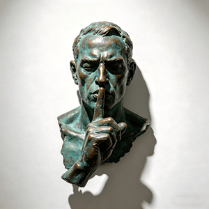 Scultura Retrò in Bronzo con Gesto Silenzioso, Scultura 3D Stereoscopica a Mezzo Busto Adatta per l'Interior <span class=keywords><strong>Design</strong></span> Moderno - Product Image 2