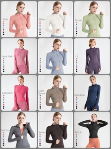 Veste de sport à fermeture éclair à manches longues pour femmes automne hiver séchage rapide serré Fitness hauts de course respirant léger entraînement Yoga - Product Image 3