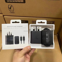 Chargeur Secteur Authentique d'Origine avec Prise Britannique 45W USB-C PD et Câble Type-C 5A, Chargeur Ultra Rapide Type-C pour Samsung Galaxy S25