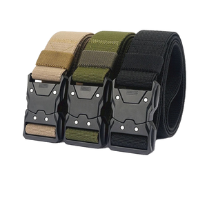 <span class=keywords><strong>Ceinture</strong></span> tactique en toile pour <span class=keywords><strong>homme</strong></span>, <span class=keywords><strong>ceinture</strong></span> de sport de plein air décontractée, <span class=keywords><strong>boucle</strong></span> en alliage automatique, nylon, entraînement, vêtements de travail, extensible, Yonger A6 125cm - Product Image 1