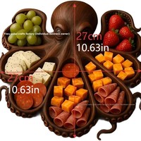Creatieve houten octopusvormige fruitschaal & charcuterieplateau op maat gemaakt houten enkelvoudig verpakt