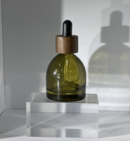 Flacon en verre au design unique et texture agréable au toucher, avec impression sérigraphique et compte-gouttes pour huiles essentielles et soins de la peau, 30 ml, en stock