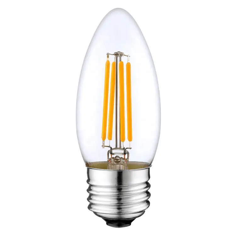 หลอดไฟเอดิสัน LED ประหยัดพลังงาน,เทียนเส้นใย LED 4W C35หรี่แสงได้ E26 V WW 120