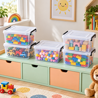 Boîtes de rangement empilables transparentes 5L, boîtes en plastique, jouets pour la chambre des enfants, fournitures d'artisanat, organisation de la maison