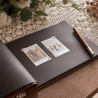 Cadeau de mariage personnalisé Livre d'or de mariage unique avec photo Couverture de livre en bois PU