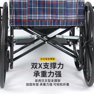 Fauteuil roulant manuel pliable 24 pouces, léger et portable, pour personnes âgées et handicapées, aide à la mobilité - Product Image 2