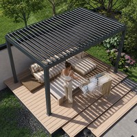 Pergola cantilever motorisée en aluminium thermolaqué, 16x16 pieds, résistante au vent, pour espace extérieur commercial, directement de l'usine