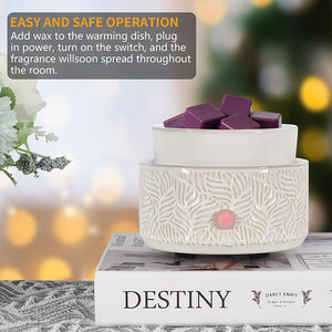 Diffuseur d'arômes électrique en céramique <span class=keywords><strong>pour</strong></span> usage intérieur, brûleur de <span class=keywords><strong>cire</strong></span> sculpté en forme de feuille, cadeau de décoration <span class=keywords><strong>pour</strong></span> les fêtes et l'inauguration de maison - Product Image 2