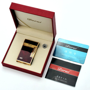 Briquet à gaz à roue de silex, flamme douce coulissante latérale, en métal de luxe, pour cadeau d'affaires, vente en gros, logo personnalisé - Product Image 6