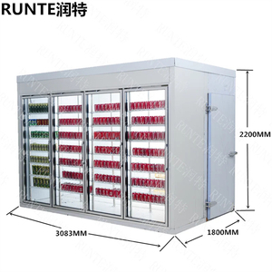 Supermarket Walk-In Cold <b>Storage</b> Room <b>with</b> Transparent Glass <b>Door</b> - Product Image 5