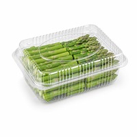 Transparante wegwerp PET-scharnierdoosjes in diverse maten voor de opslag van vers fruit & groenten van voedingskwaliteit
