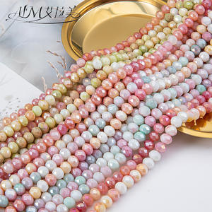 Cuentas de cristal facetadas para fabricación de joyería, pulsera de color caramelo, 8mm, 64 Uds./lote, imitación de piedra fragmentada, Rondell - Product Image 2