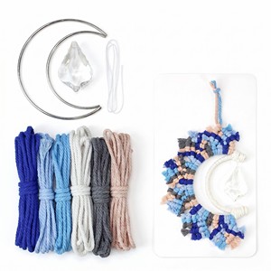 Kit de <span class=keywords><strong>macramé</strong></span> DIY Boho Moon Crystal - Ensemble de cordes tissées à la main pour miroir de voiture, décoration murale avec guide en anglais - Product Image 5